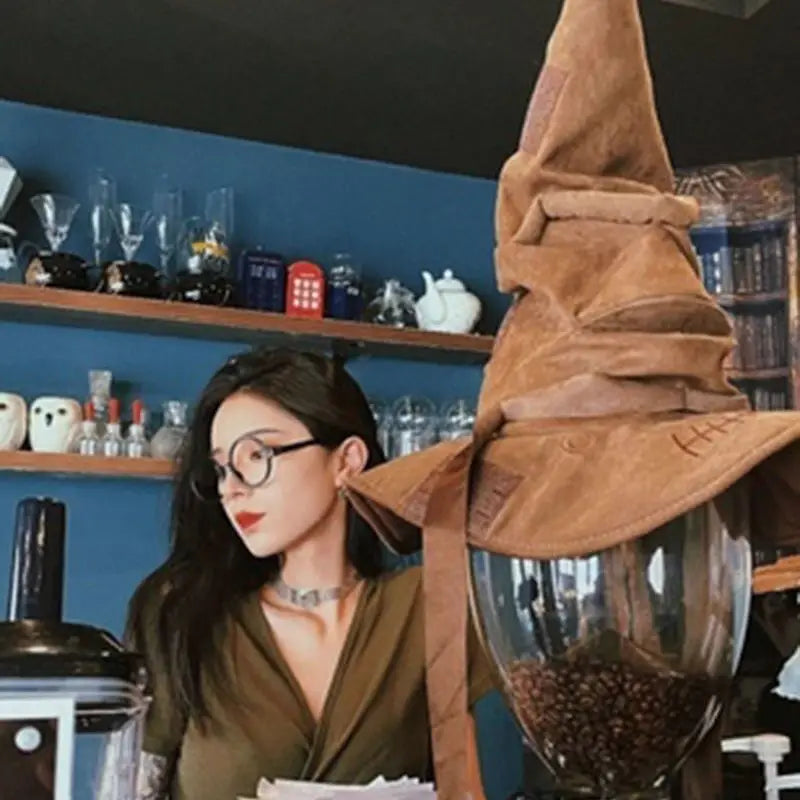 Leather Witch & Wizard Hat - Halloween Cosplay & Party Costume Accessory