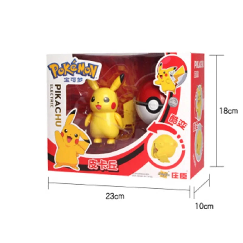 Genuine Pokemon Toy Set | Pokeball & Pocket Monster Figures | Pikachu, Eevee, Gengar, Charizard, Gyarados Model Dolls | Kids Xmas Gift