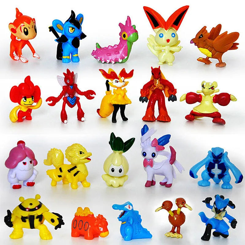 144 Pcs Mini Pokemon Figures | 2-3cm Pikachu PVC Dolls | Kawaii Collectible Model Toys | Wholesale Set (6 x 24pcs)