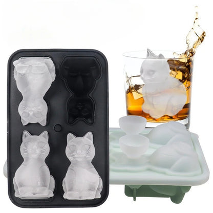 Silicone Cat Ice Cube Mold | Animal Ice Ball Mold | Ice Cube Tray for Home | Fun Kitchen Gadget