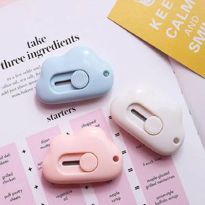 Cute Rabbit Cloud Color Mini Utility Knife | Portable Paper Cutter | Razor Blade for Office Stationery and Cutting Supplies