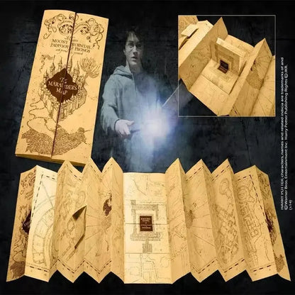 Vintage Hogwarts Marauder's Map Poster - Magical School Ticket Wall Art for Kids