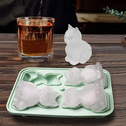 Silicone Cat Ice Cube Mold | Animal Ice Ball Mold | Ice Cube Tray for Home | Fun Kitchen Gadget