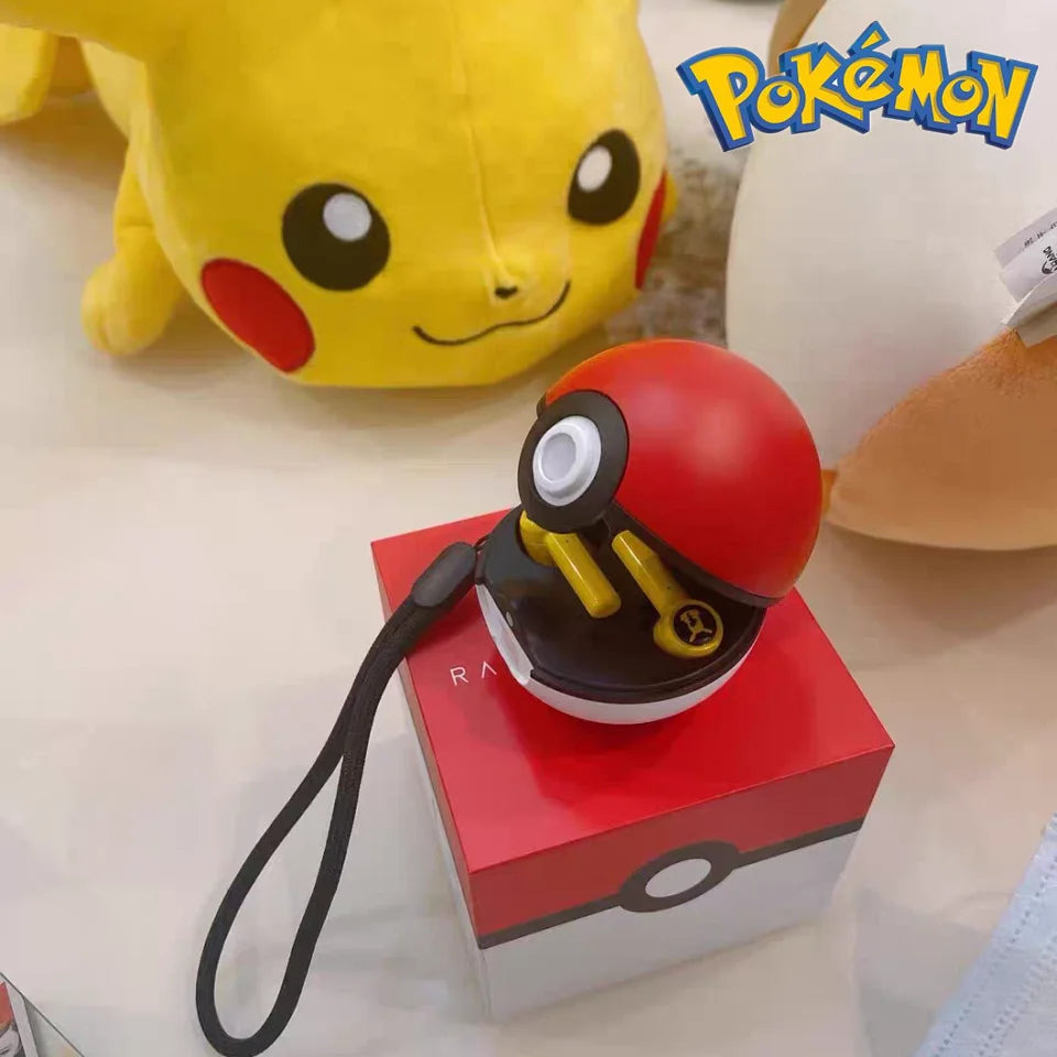 Pokemon Pikachu Wireless Bluetooth Earphones 5.0 - Sport Headphones with Noise Reduction, Touch Control, and Microphone